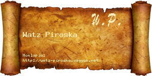 Watz Piroska névjegykártya